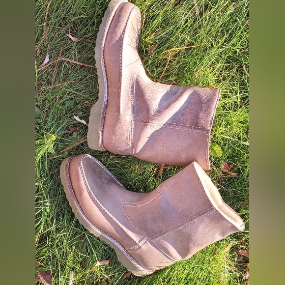 Vintage Herman Neoprene Oil Resistant Steel Toe Tan Brown Leather Boots size 9 - Picture 8 of 9